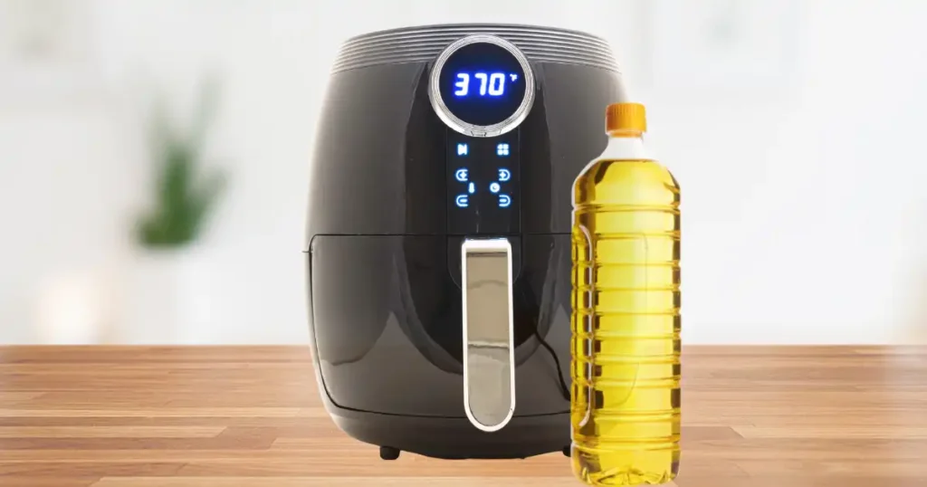 Air fryer behind the bottel