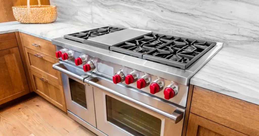 Gas Stove With Air Fryer in kitchen