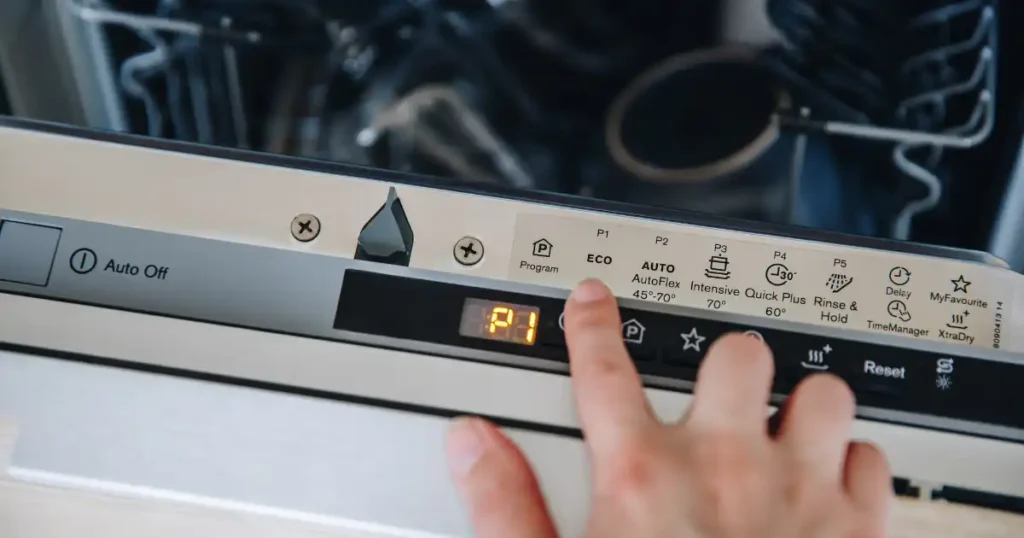 dishwasher setting pannel