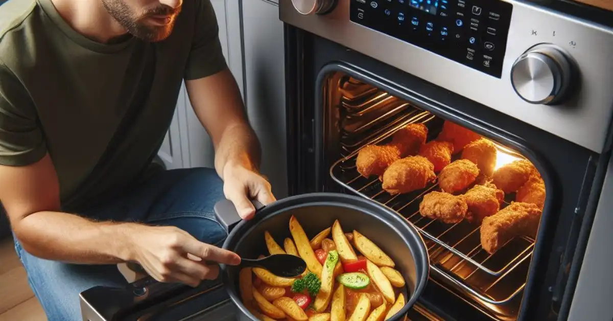 Cooking by air fryer in whirlpool