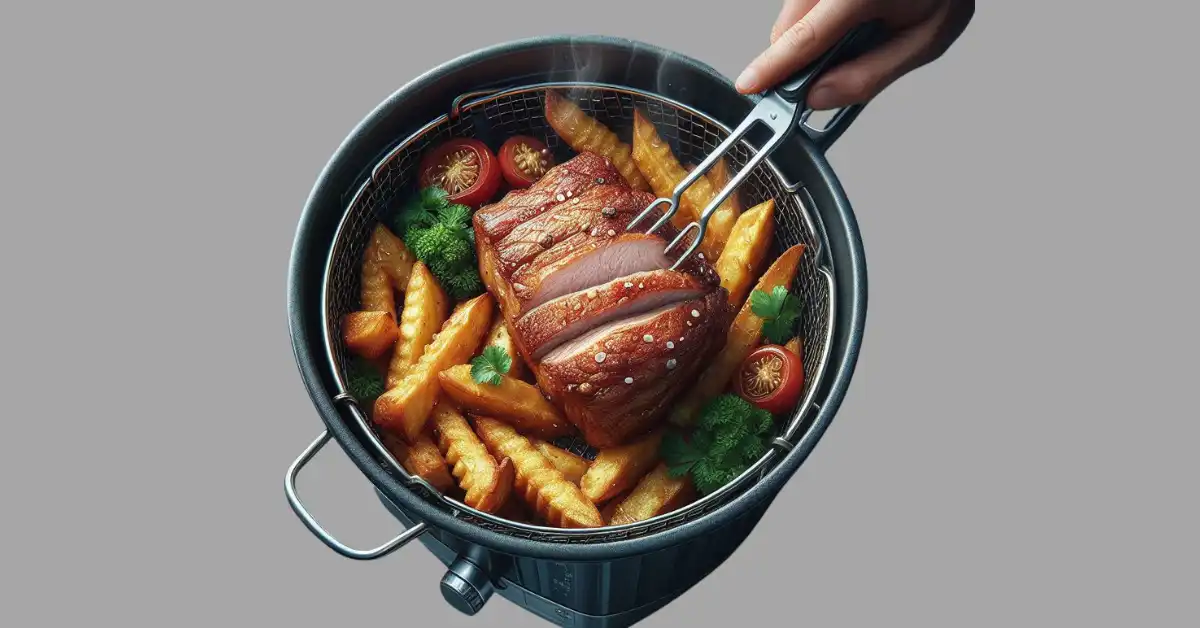 Veal in air fryer basket