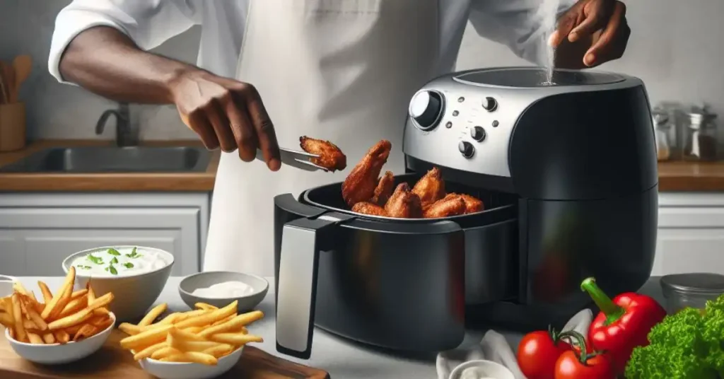 chicken in basket of air fryer